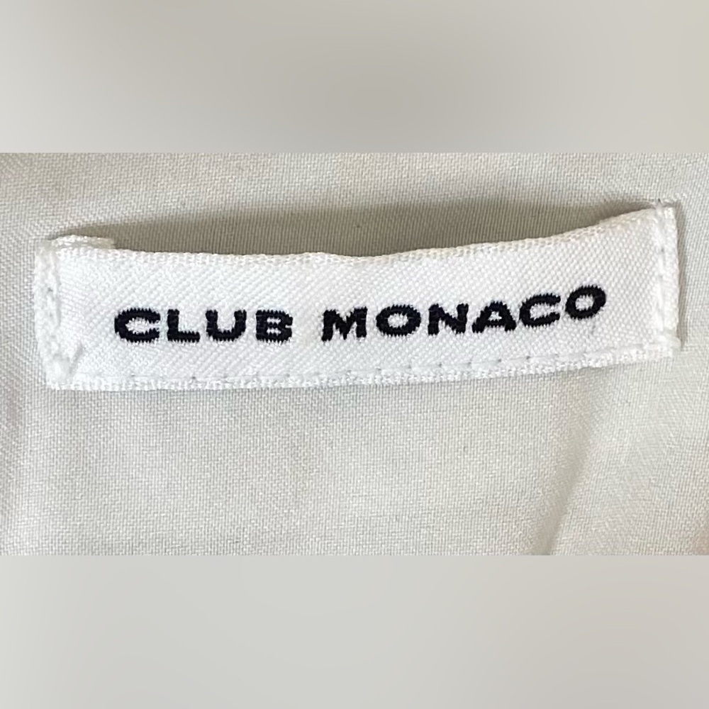 Club Monaco Black White Speckled Cotton Blend Fit Flare Dress Sz S Luxury Zipper - Picture 6 of 11